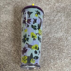 Starbucks Venti  Floral Tumbler - Purple and Yellow NWT